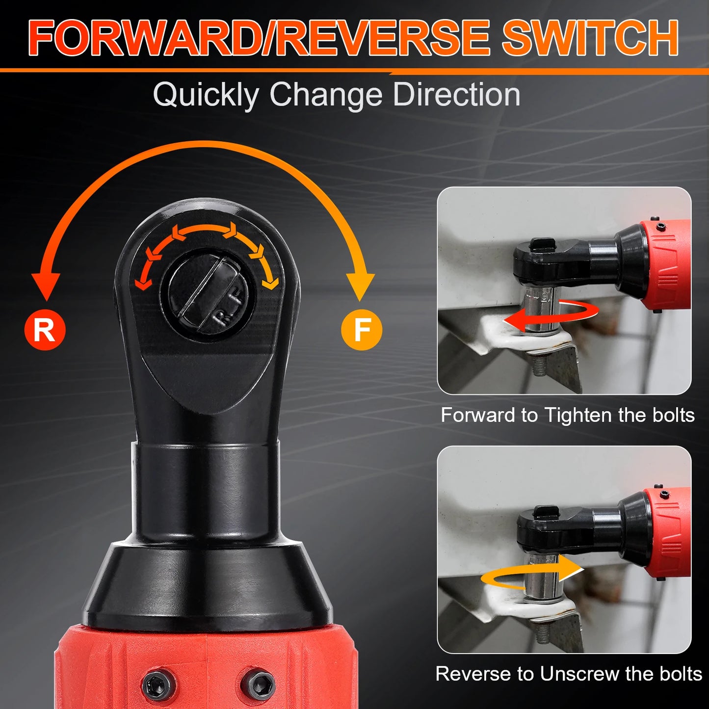 12V Cordless Electric Screwdriver Wrench 3/8 Inch Right Angle Ratchet Wrench Impact Drill Removal Screw Nut Car Repair Tool