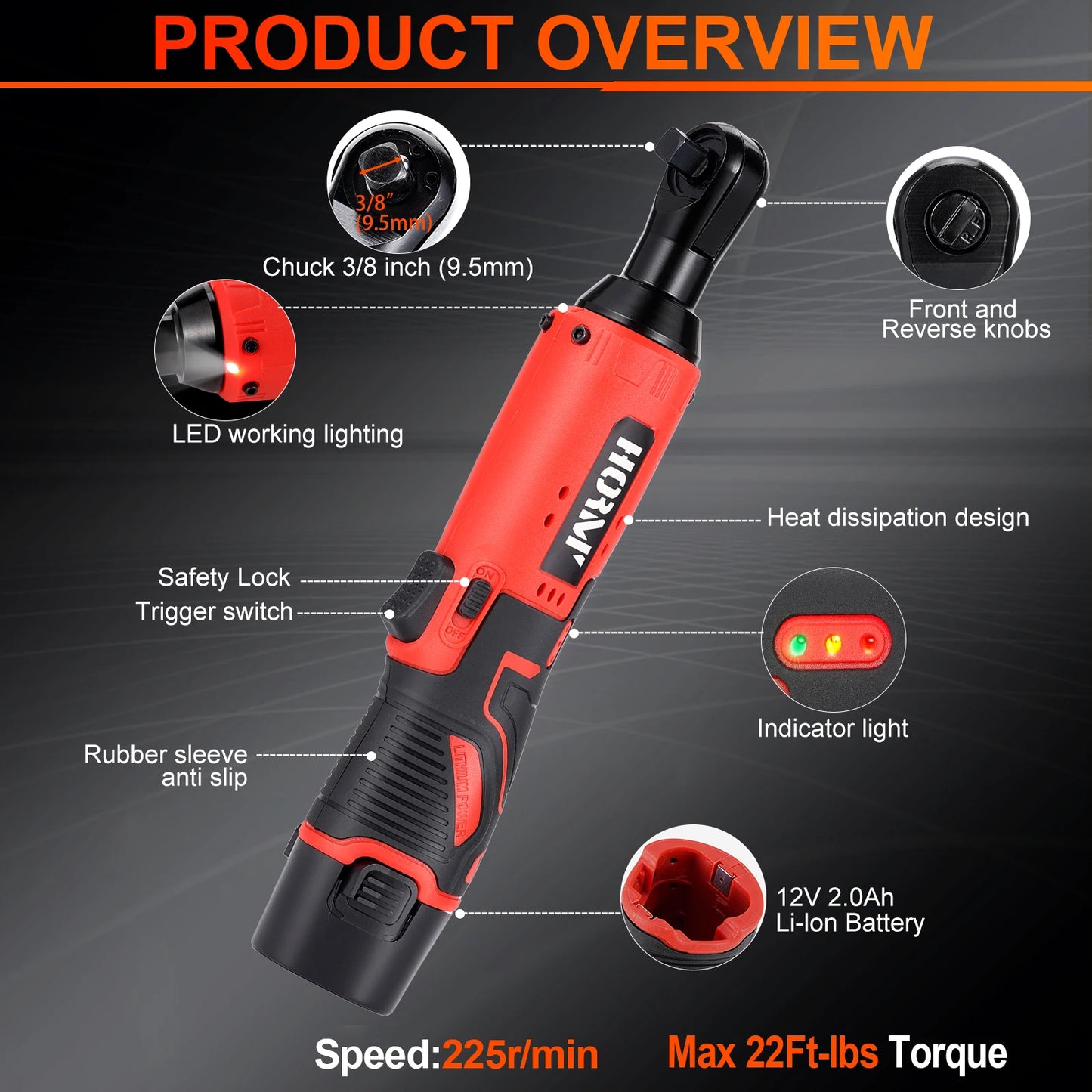 12V Cordless Electric Screwdriver Wrench 3/8 Inch Right Angle Ratchet Wrench Impact Drill Removal Screw Nut Car Repair Tool